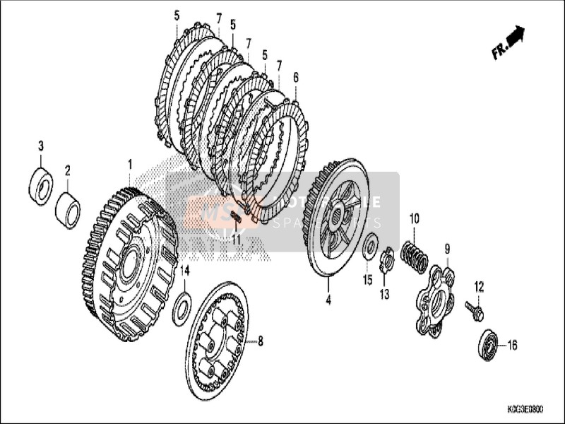 22100K0G901, Campana Comp.,  Embrague (, Honda, 0